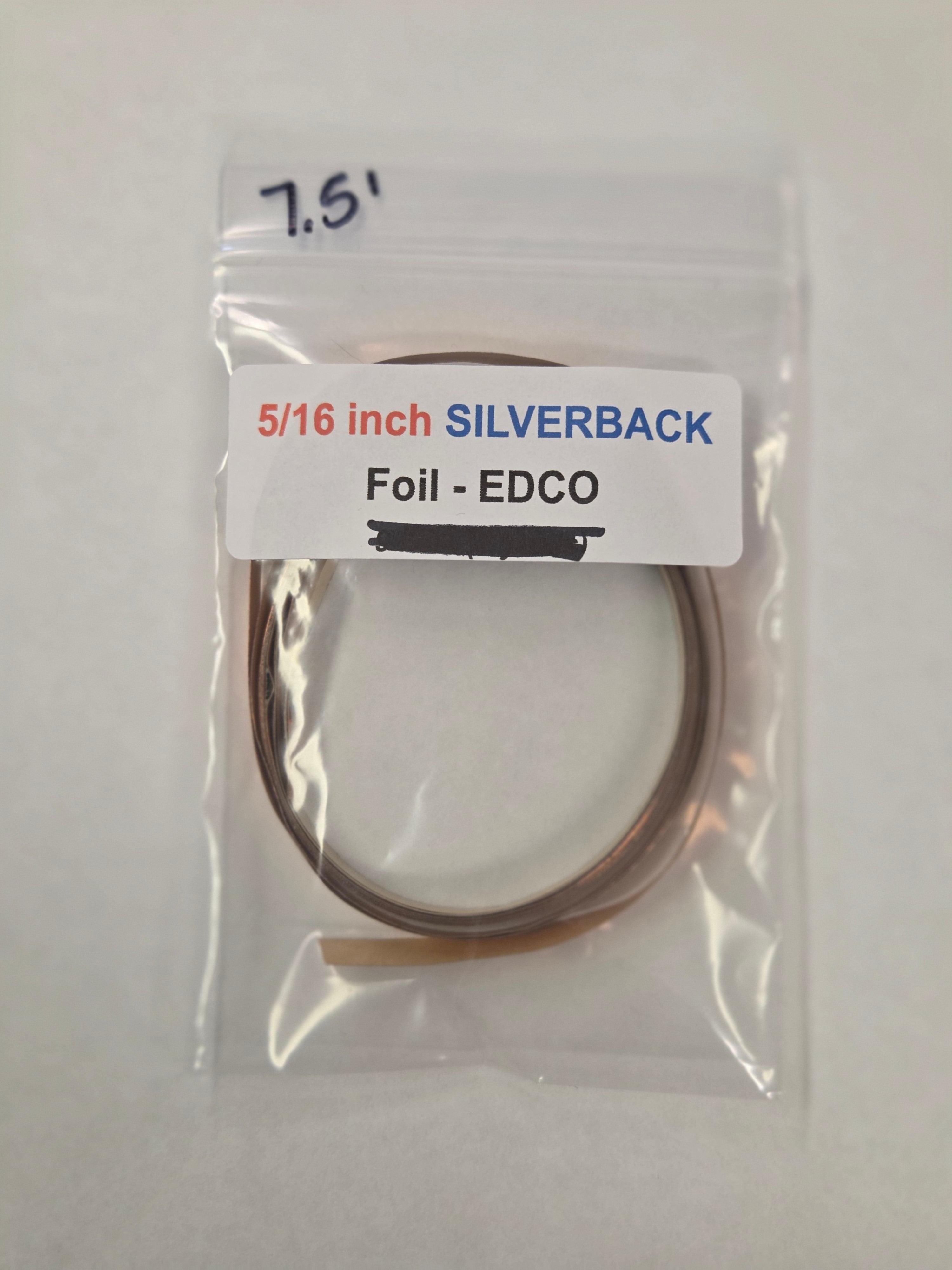 CLOSEOUT 5/16" EDCO Silver Back Copper Foil Tape (7.5 FT)